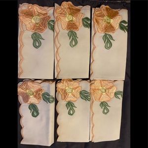 Rare handmade organza 6 napkins